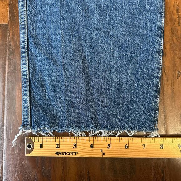 GOOD AMERICAN Good Curve Raw Hem Straight Jeans #GCSREFW386 Blue - Picture 13 of 13